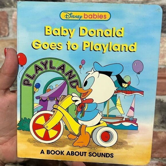 5 for $25🔥VTG Disney Babies Baby Donald Goes To The Playground- Board Book - Picture 1 of 3